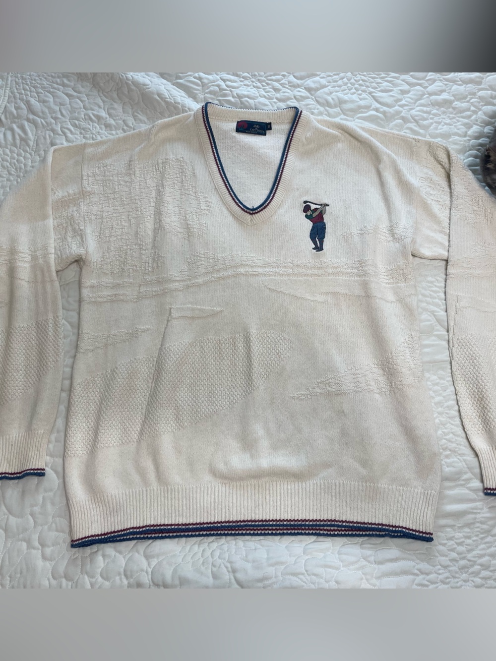 Isle of Cotton Golf V-neck Sweater XLT